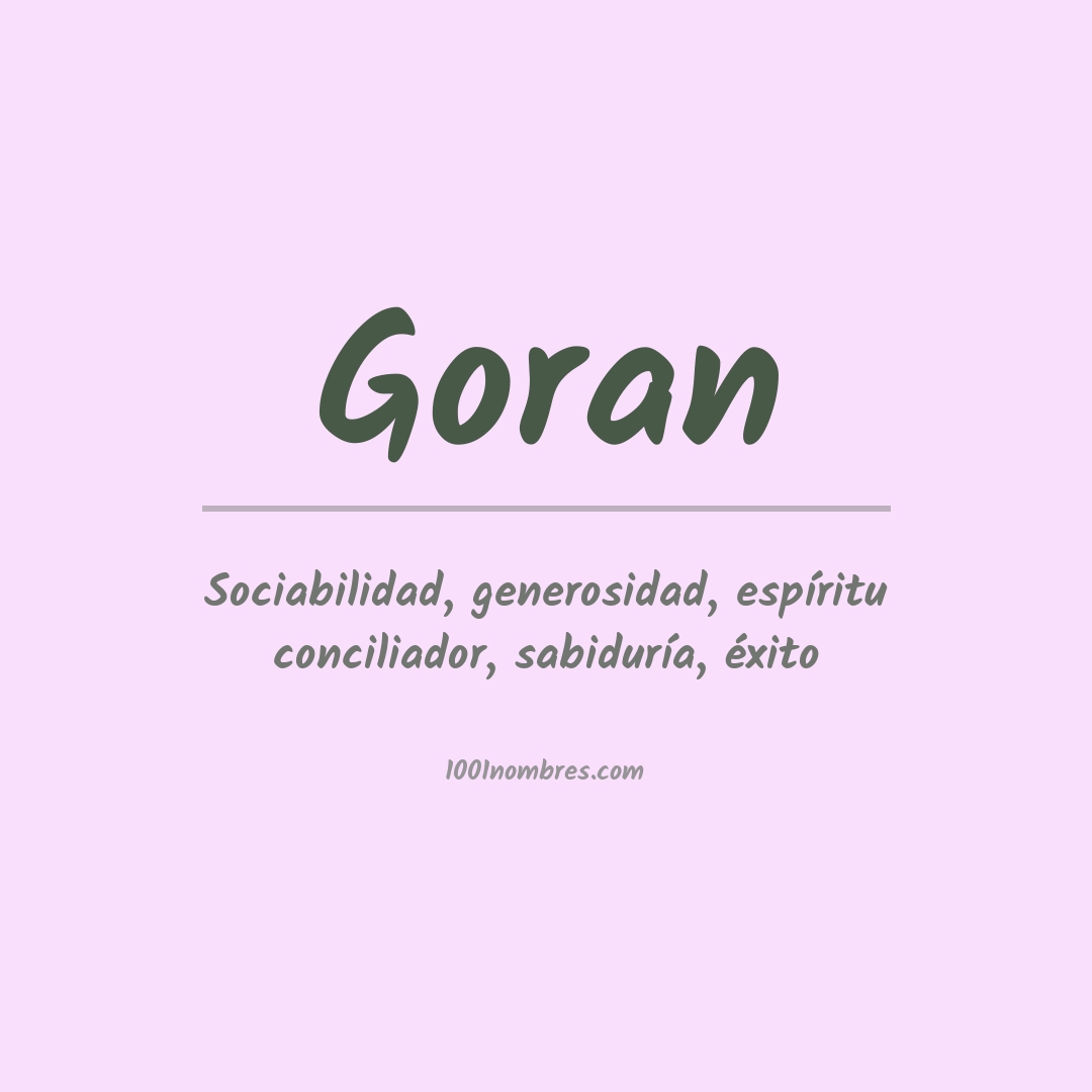 Significado del nombre Goran