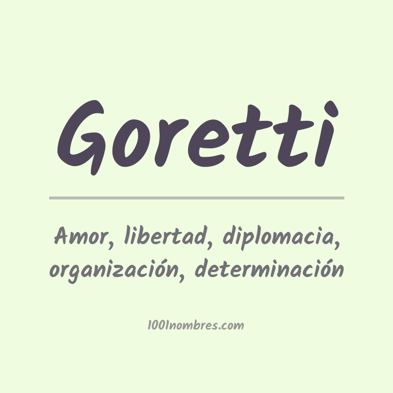 Significado del nombre Goretti
