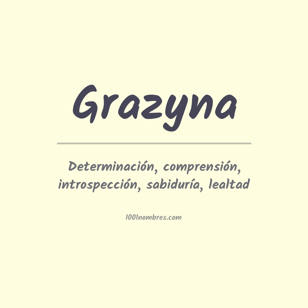 Significado del nombre Grazyna Significado del nombre Grazyna
