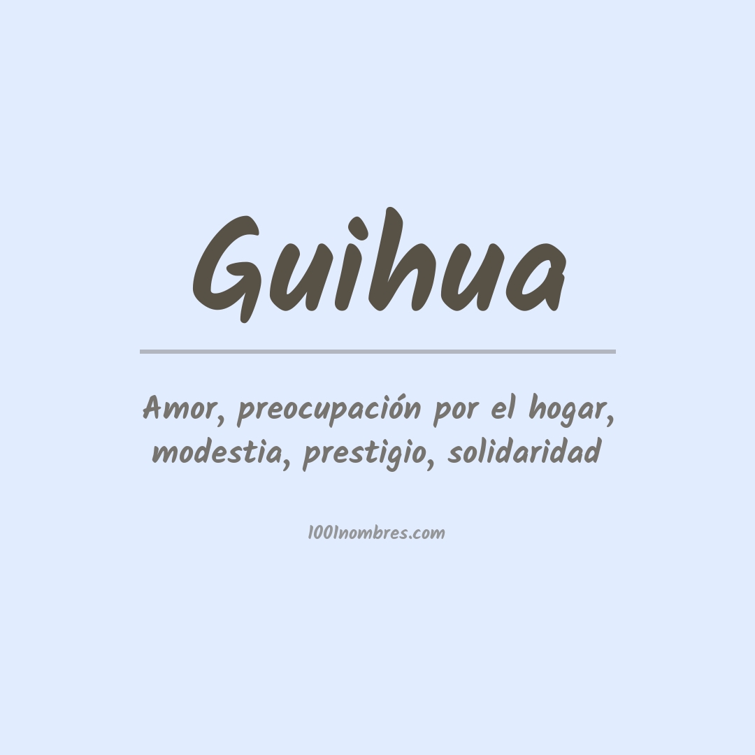 Significado del nombre Guihua