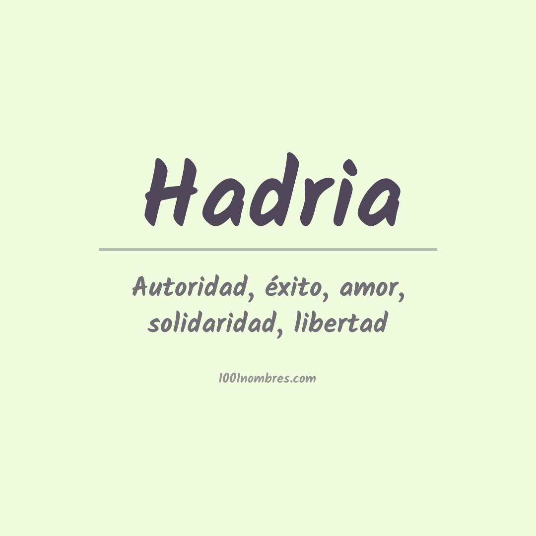 Significado del nombre Hadria