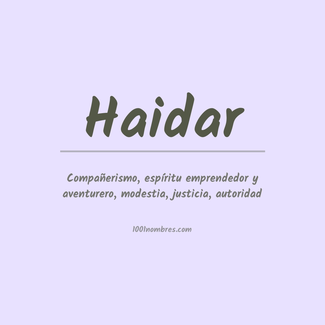 Significado del nombre Haidar