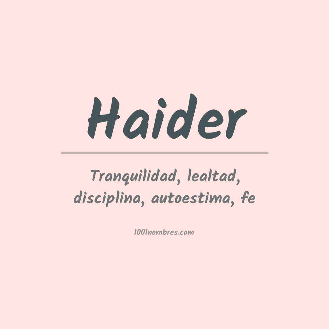 Significado del nombre Haider