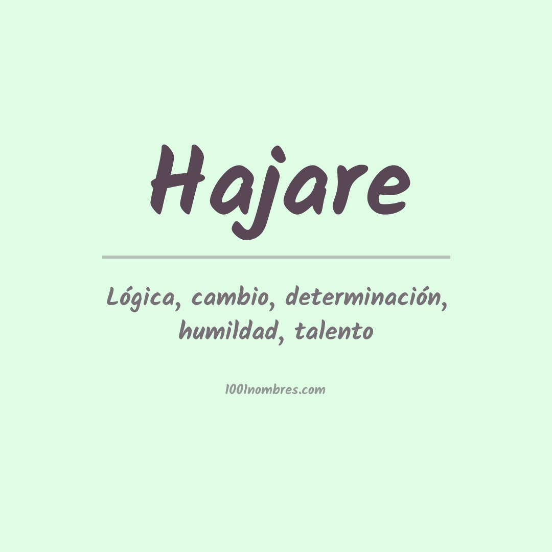 Significado del nombre Hajare Significado del nombre Hajare