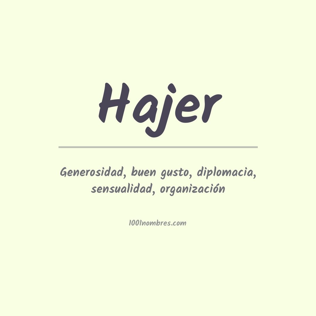 Significado del nombre Hajer Significado del nombre Hajer