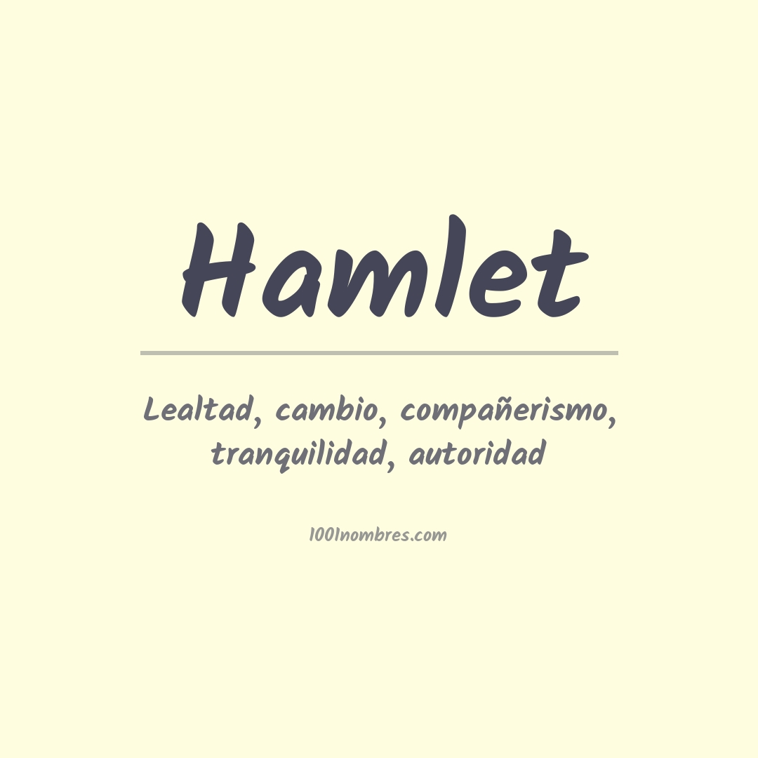 Significado del nombre Hamlet