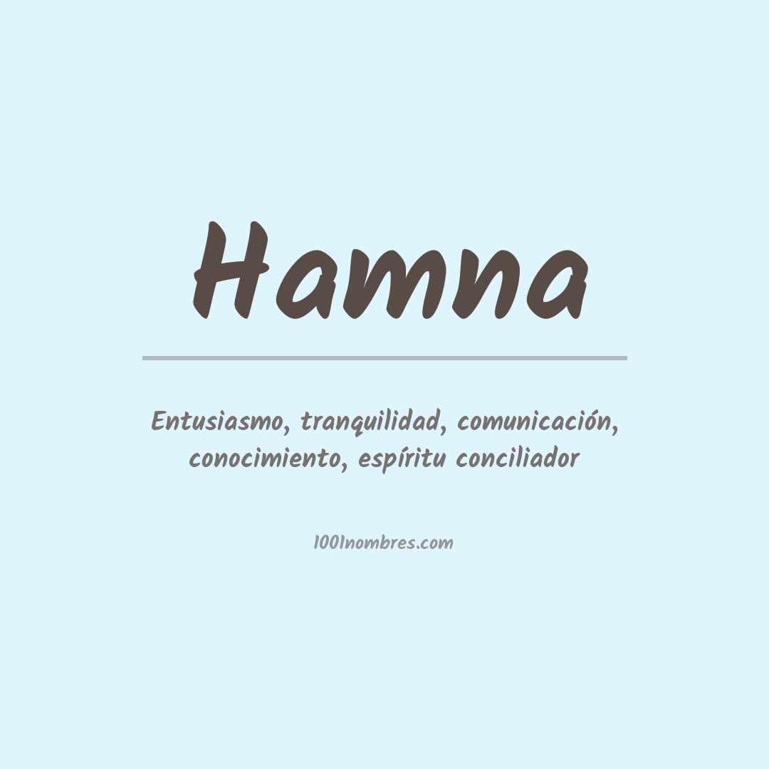 Significado del nombre Hamna Significado del nombre Hamna