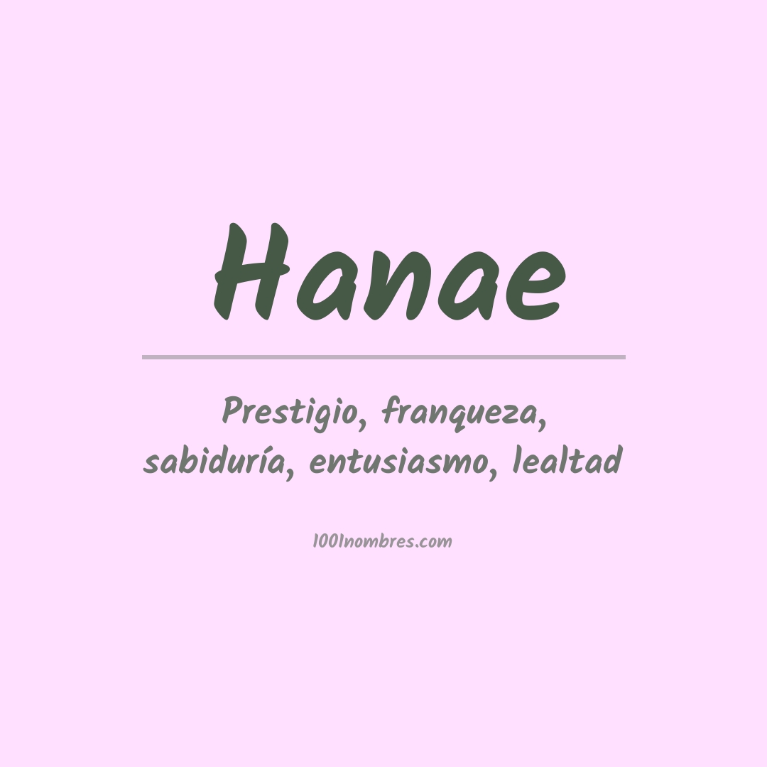 Significado del nombre Hanae