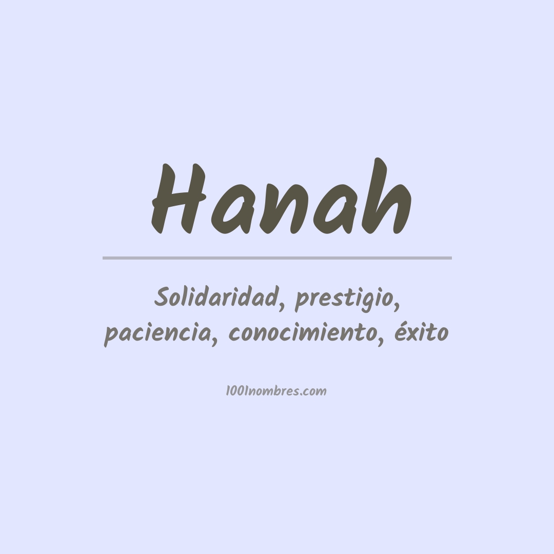 Significado del nombre Hanah
