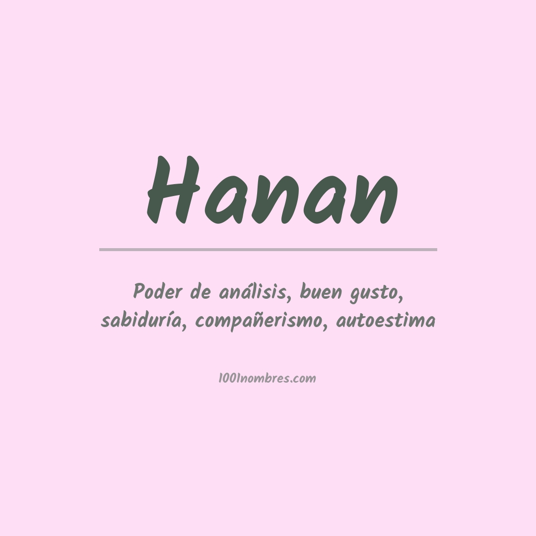 Significado del nombre Hanan