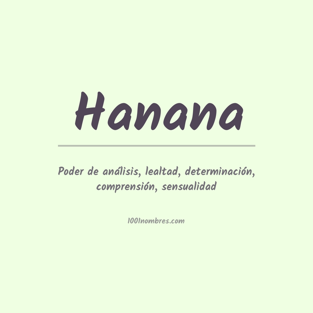 Significado del nombre Hanana Significado del nombre Hanana