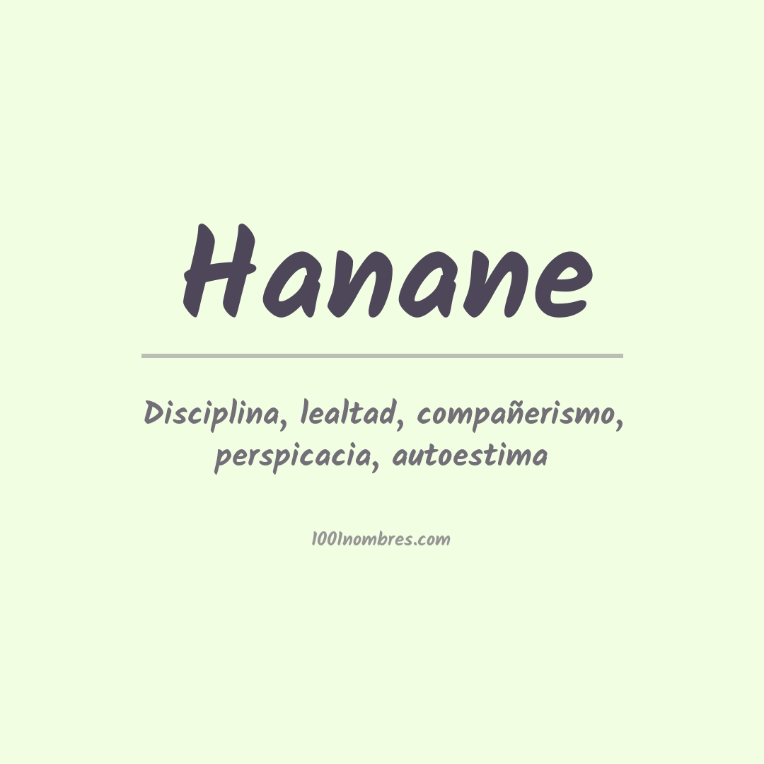 Significado del nombre Hanane