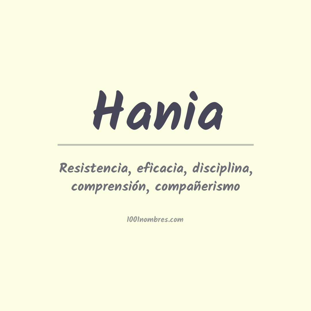 Significado del nombre Hania