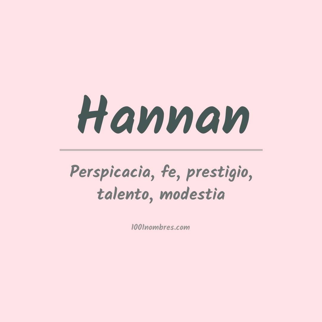 Significado del nombre Hannan