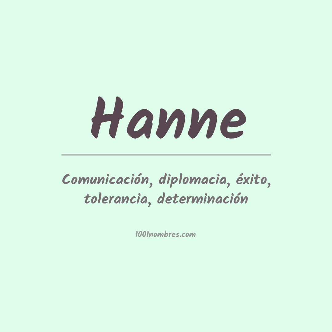 Significado del nombre Hanne