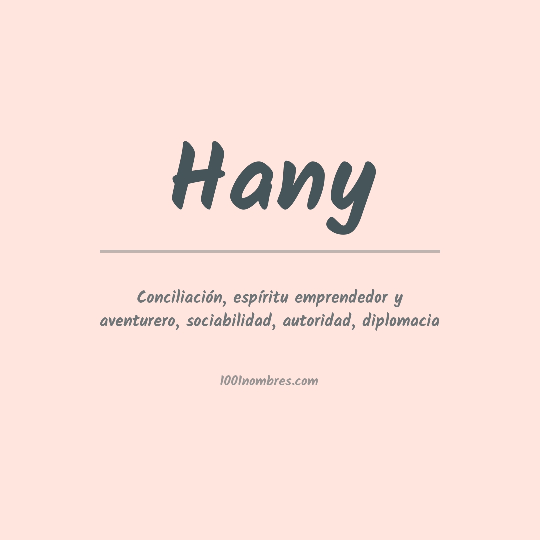 Significado del nombre Hany