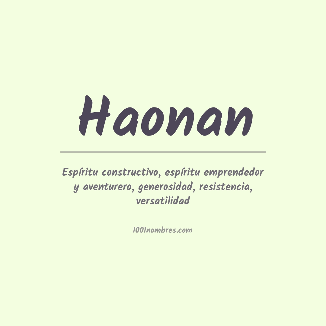 Significado del nombre Haonan