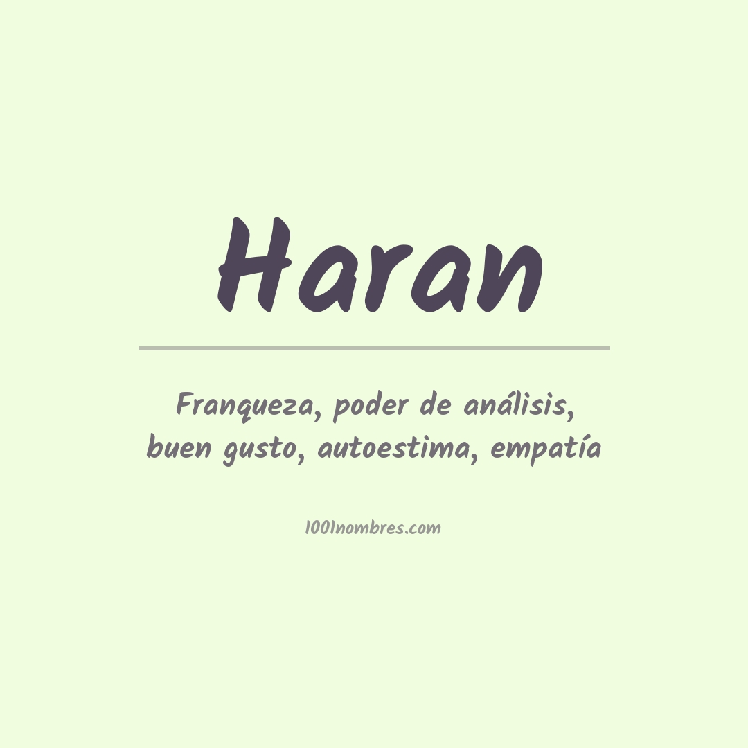 Significado del nombre Haran