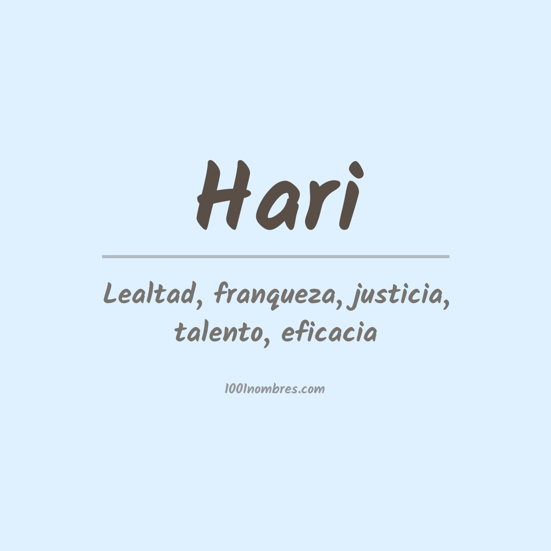 Significado del nombre Hari