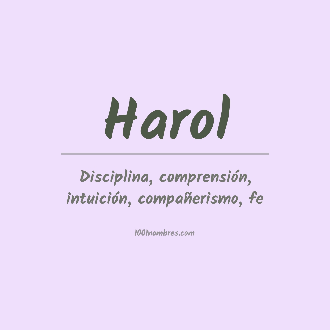 Significado del nombre Harol Significado del nombre Harol