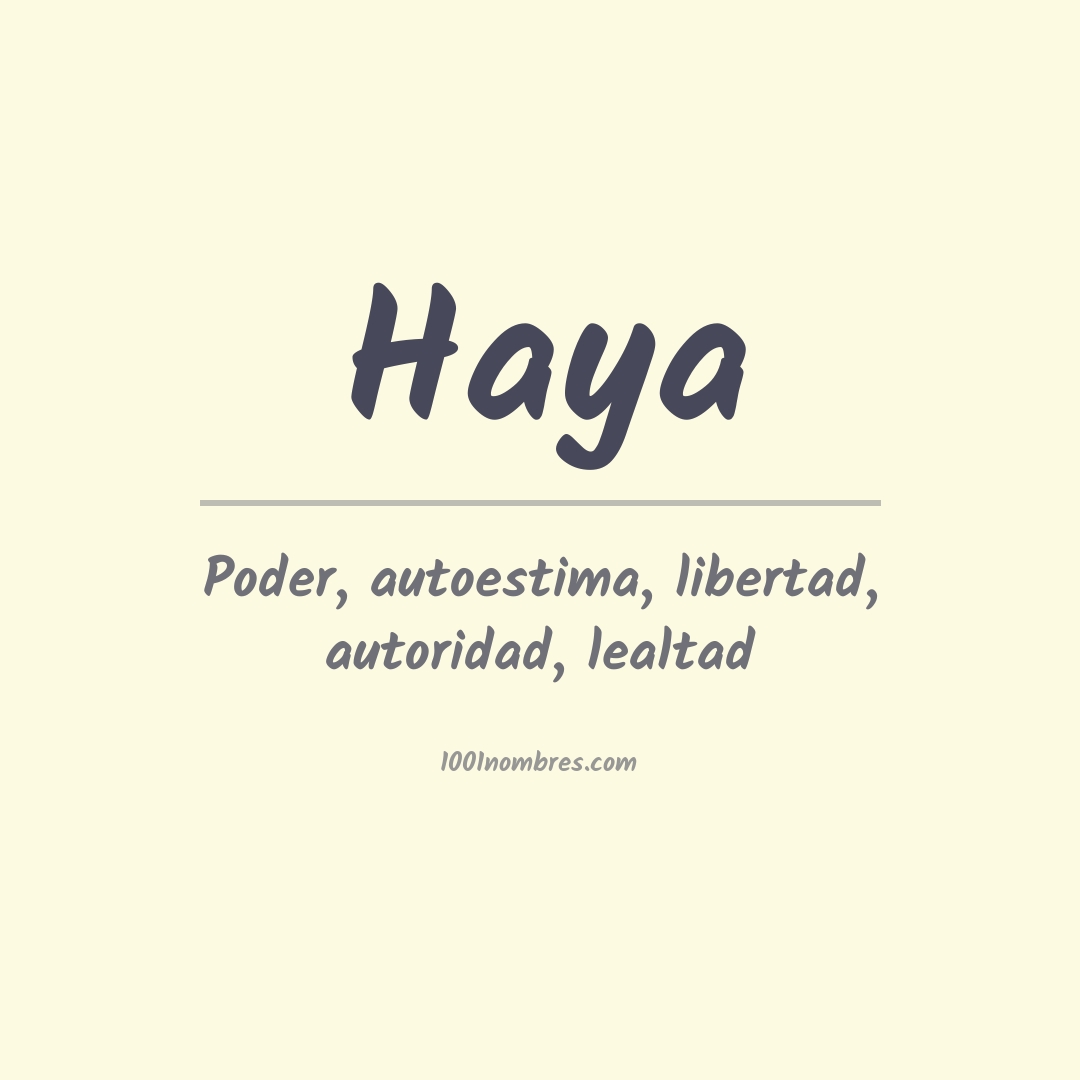 Significado del nombre Haya