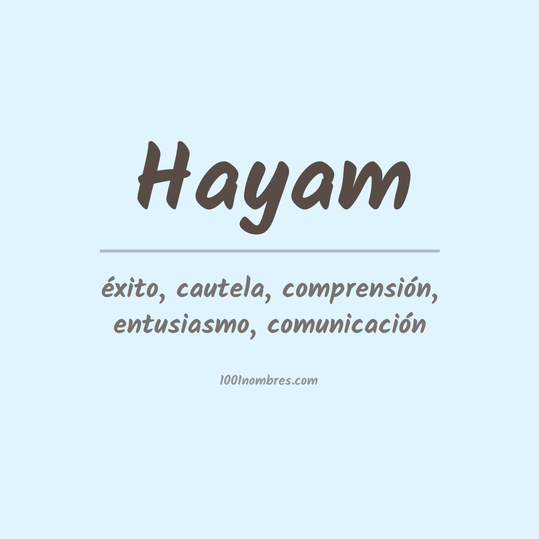 Significado del nombre Hayam Significado del nombre Hayam