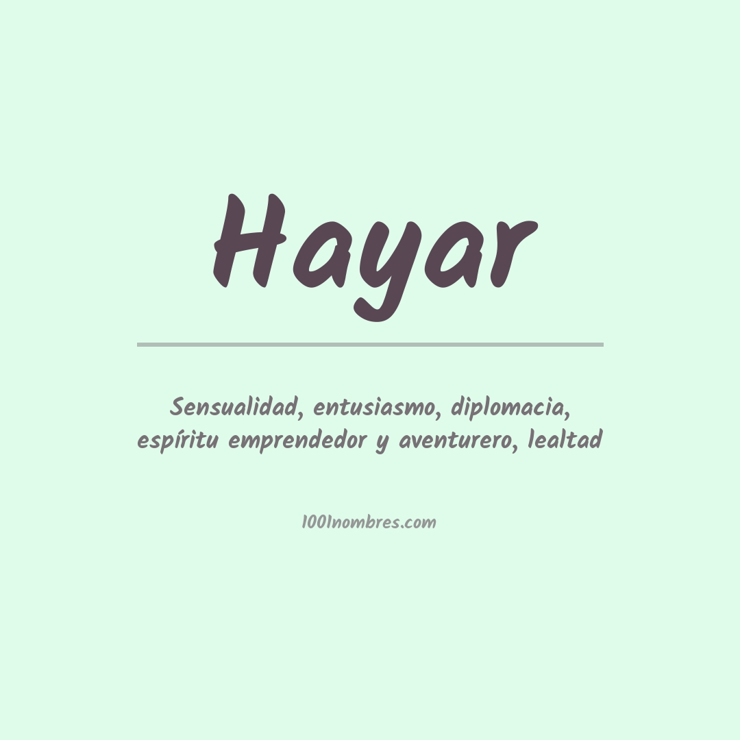 Significado del nombre Hayar