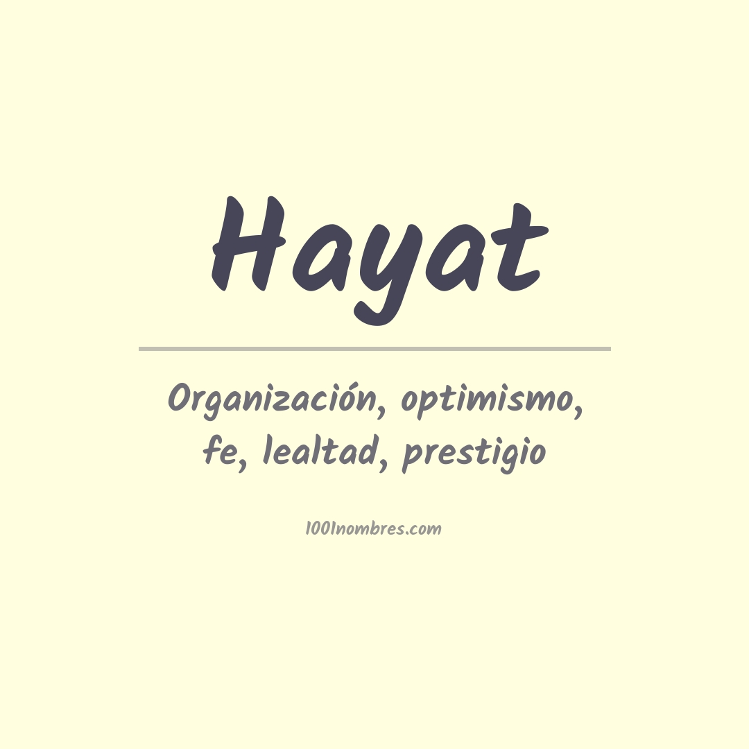 Significado del nombre Hayat