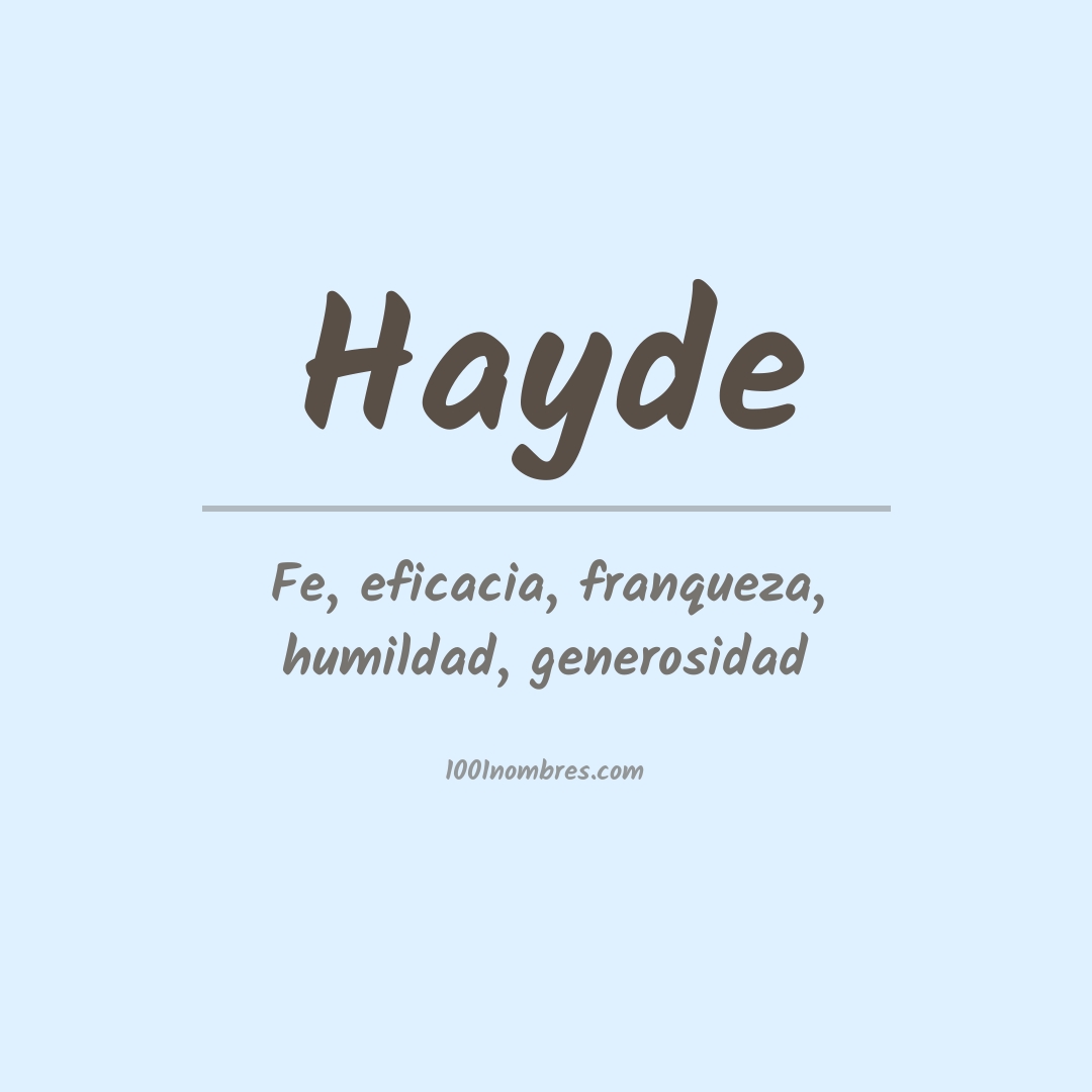 Significado del nombre Hayde