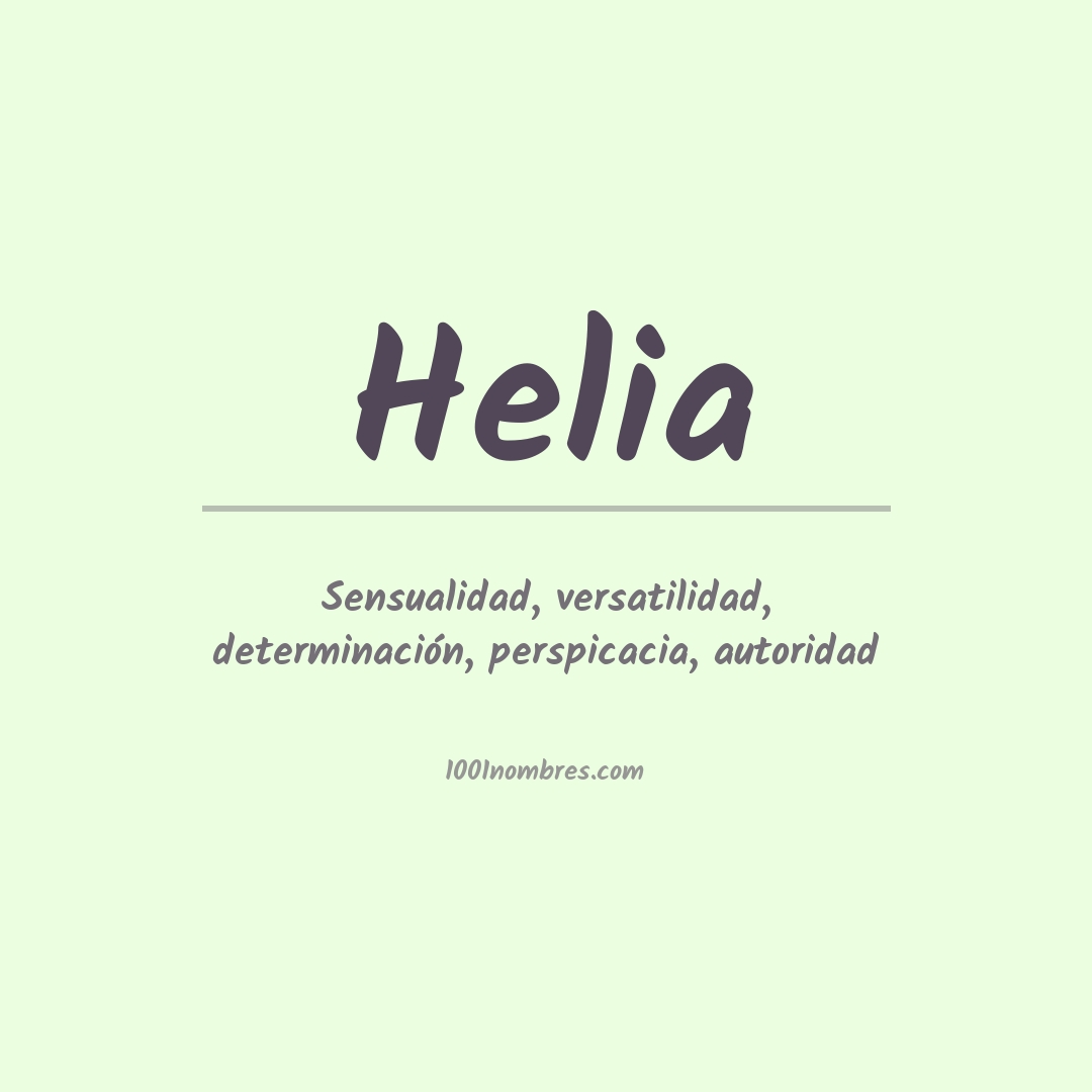 Significado del nombre Helia