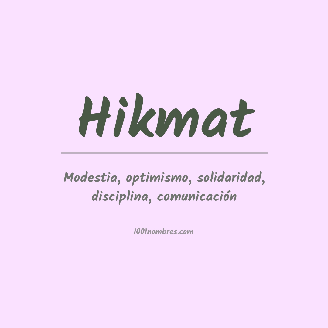 Significado del nombre Hikmat