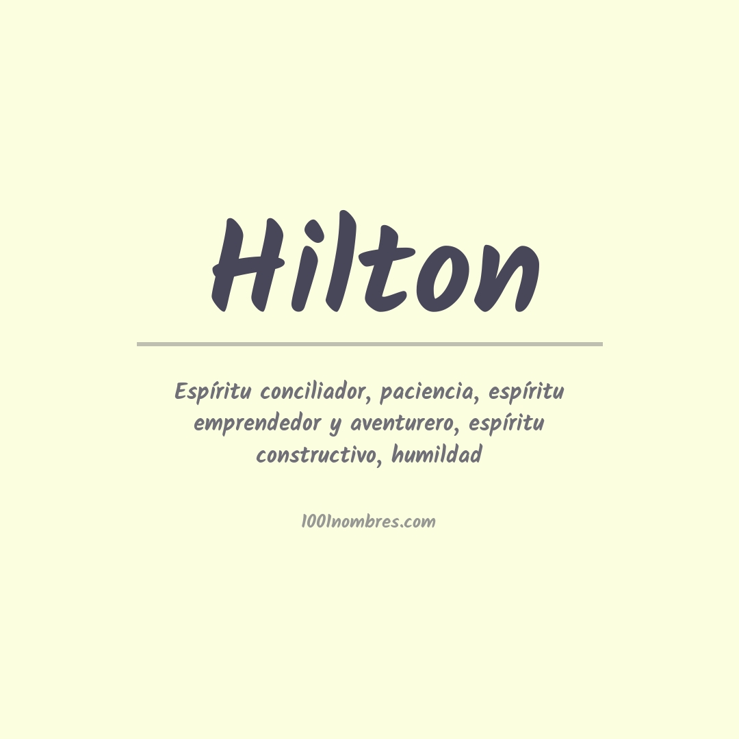 Significado del nombre Hilton