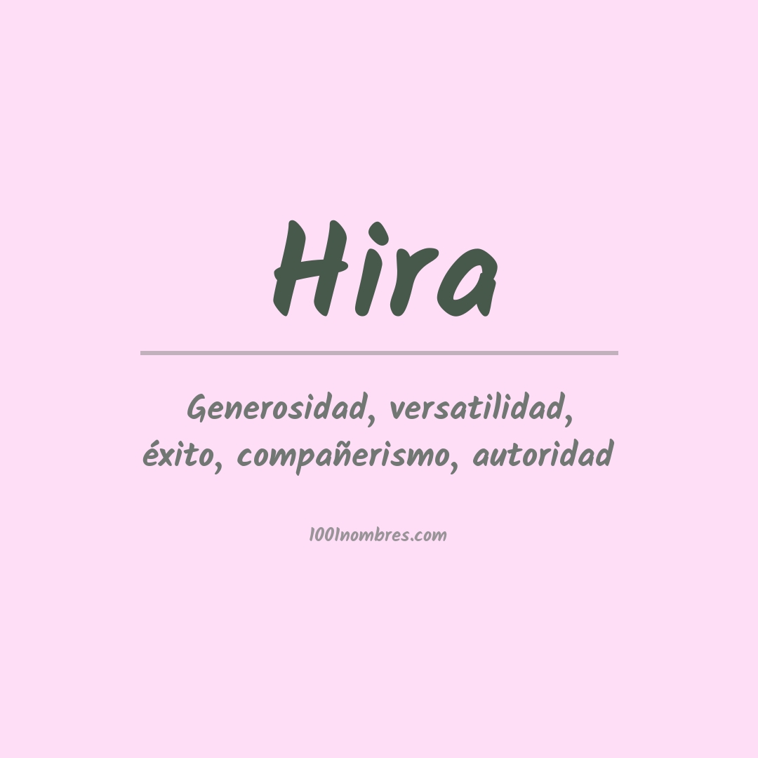 Significado del nombre Hira