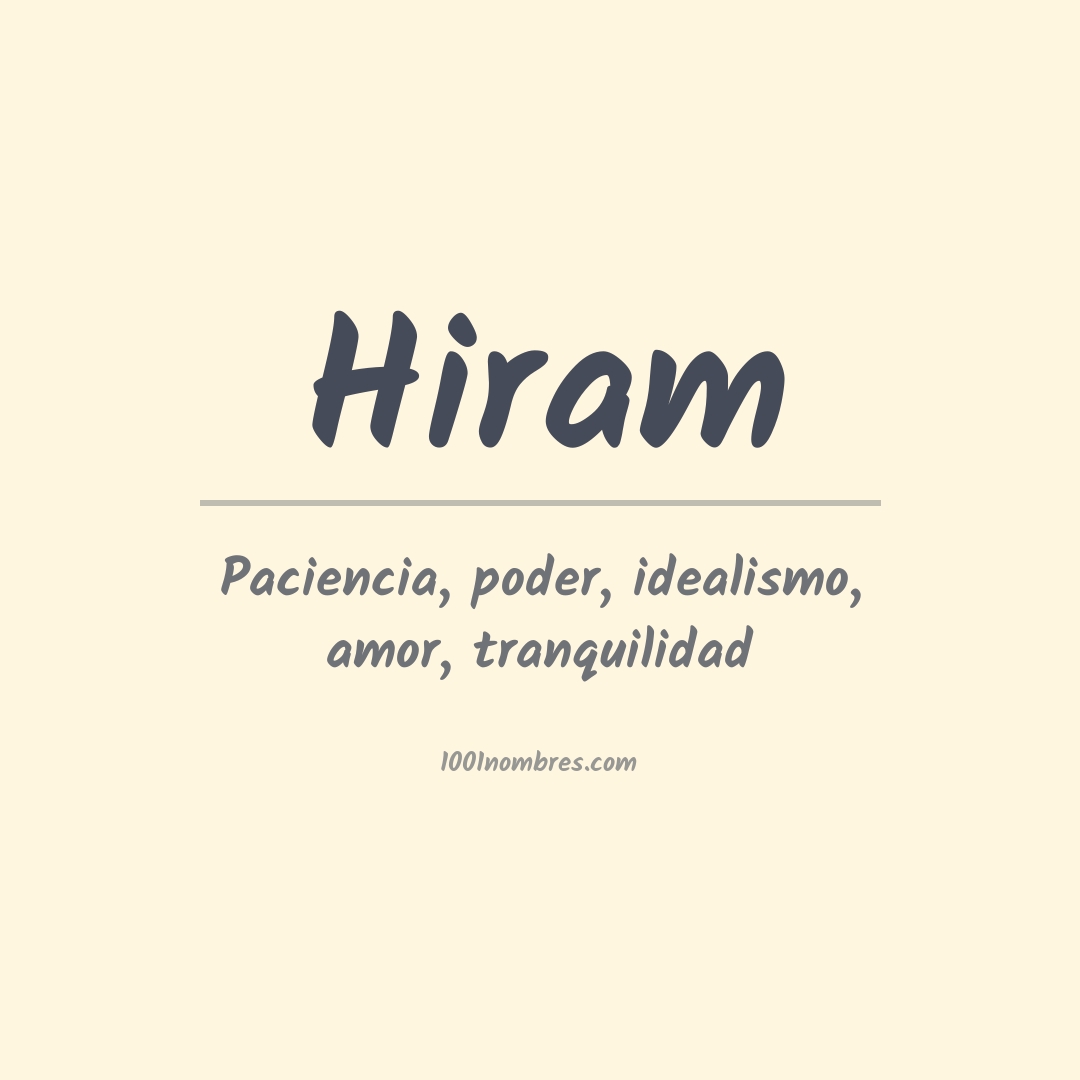 Significado del nombre Hiram