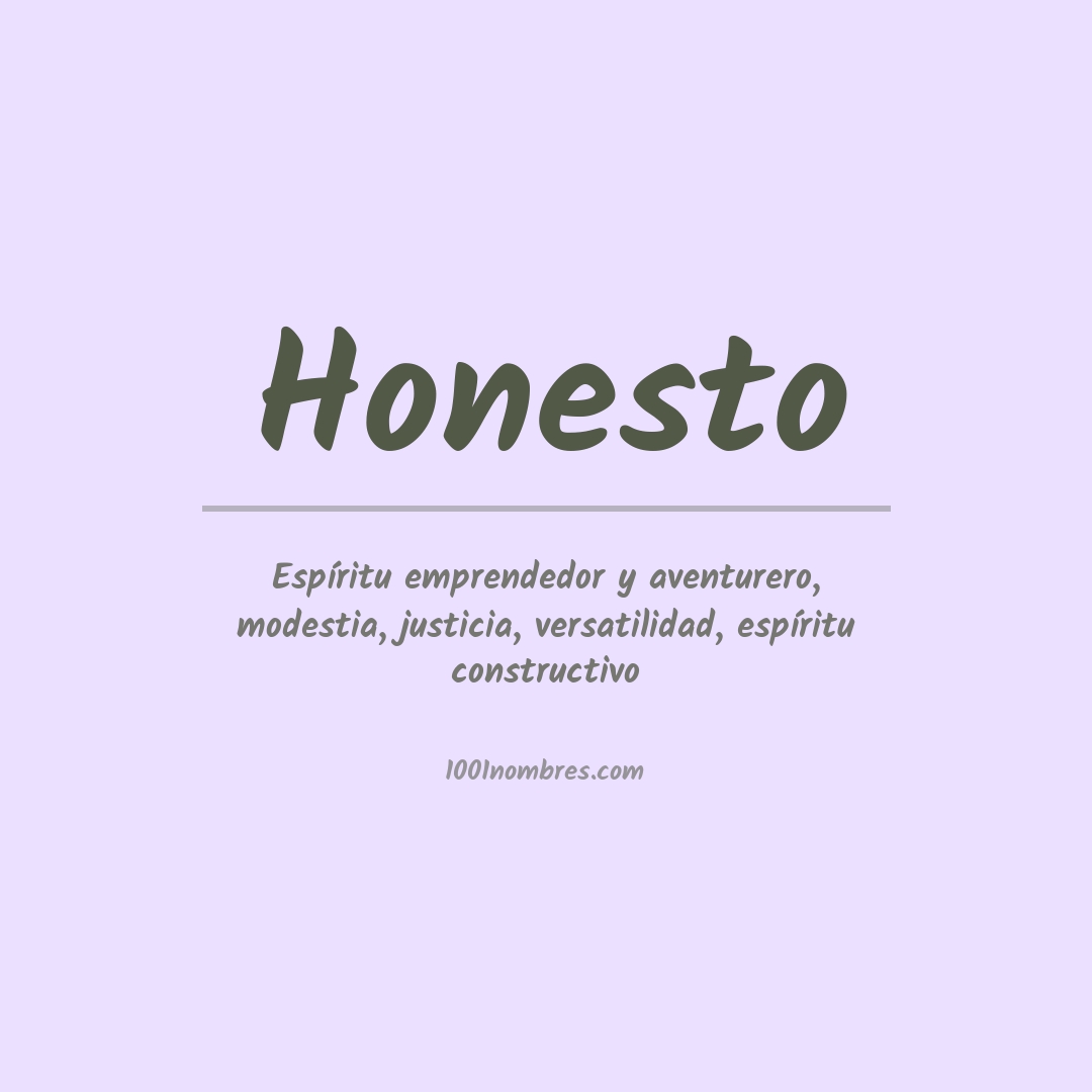 Significado del nombre Honesto