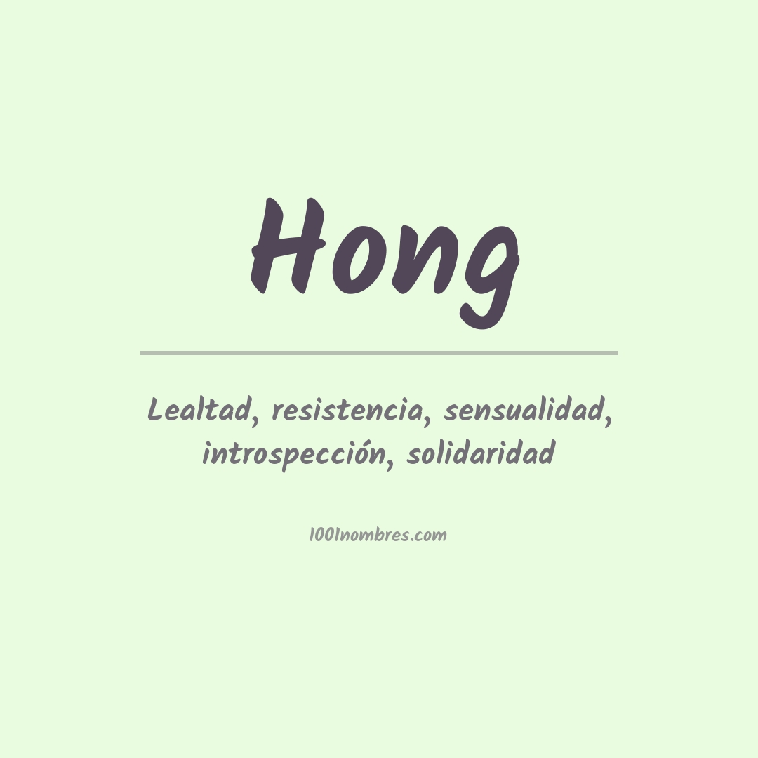 Significado del nombre Hong