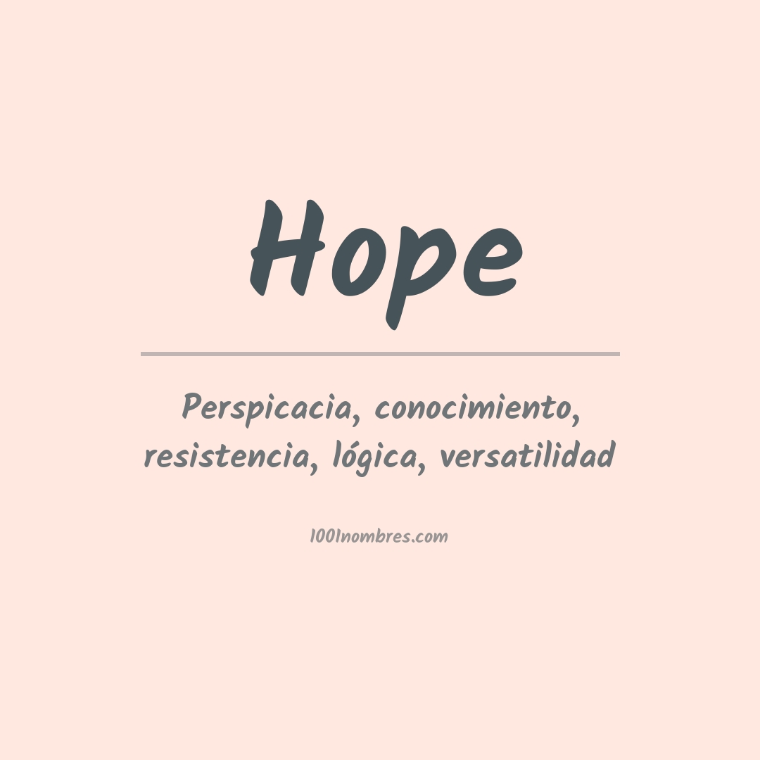 Significado del nombre Hope