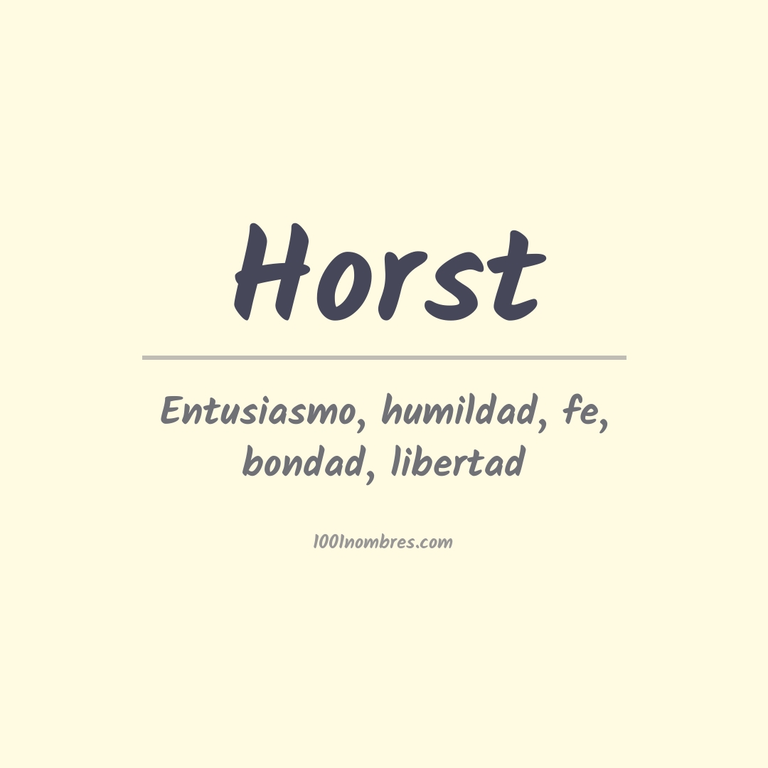 Significado del nombre Horst