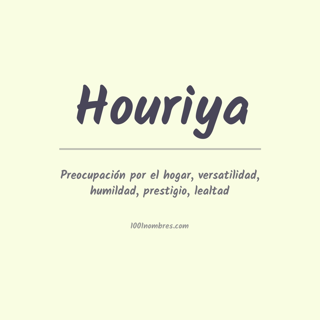 Significado del nombre Houriya Significado del nombre Houriya
