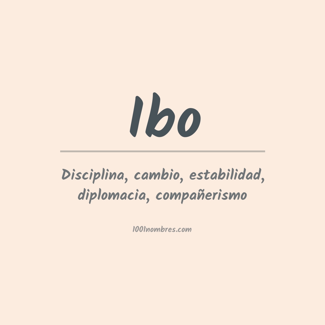 Significado del nombre Ibo