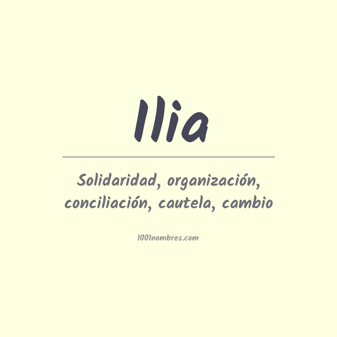Significado del nombre Ilia
