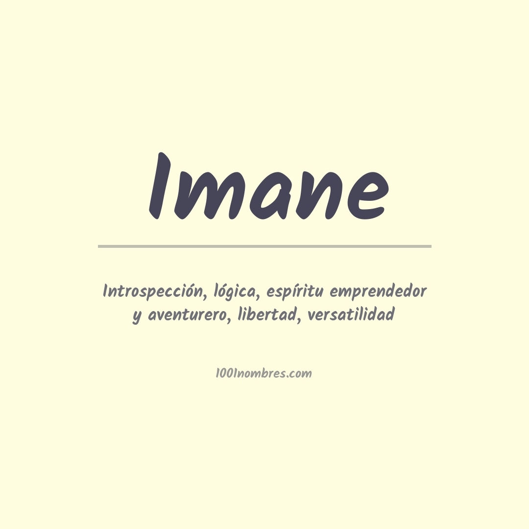 Significado del nombre Imane