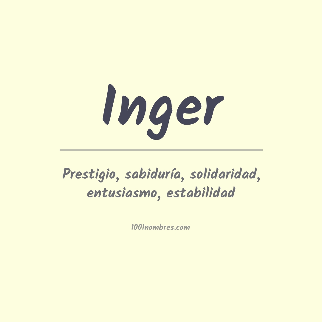 Significado del nombre Inger