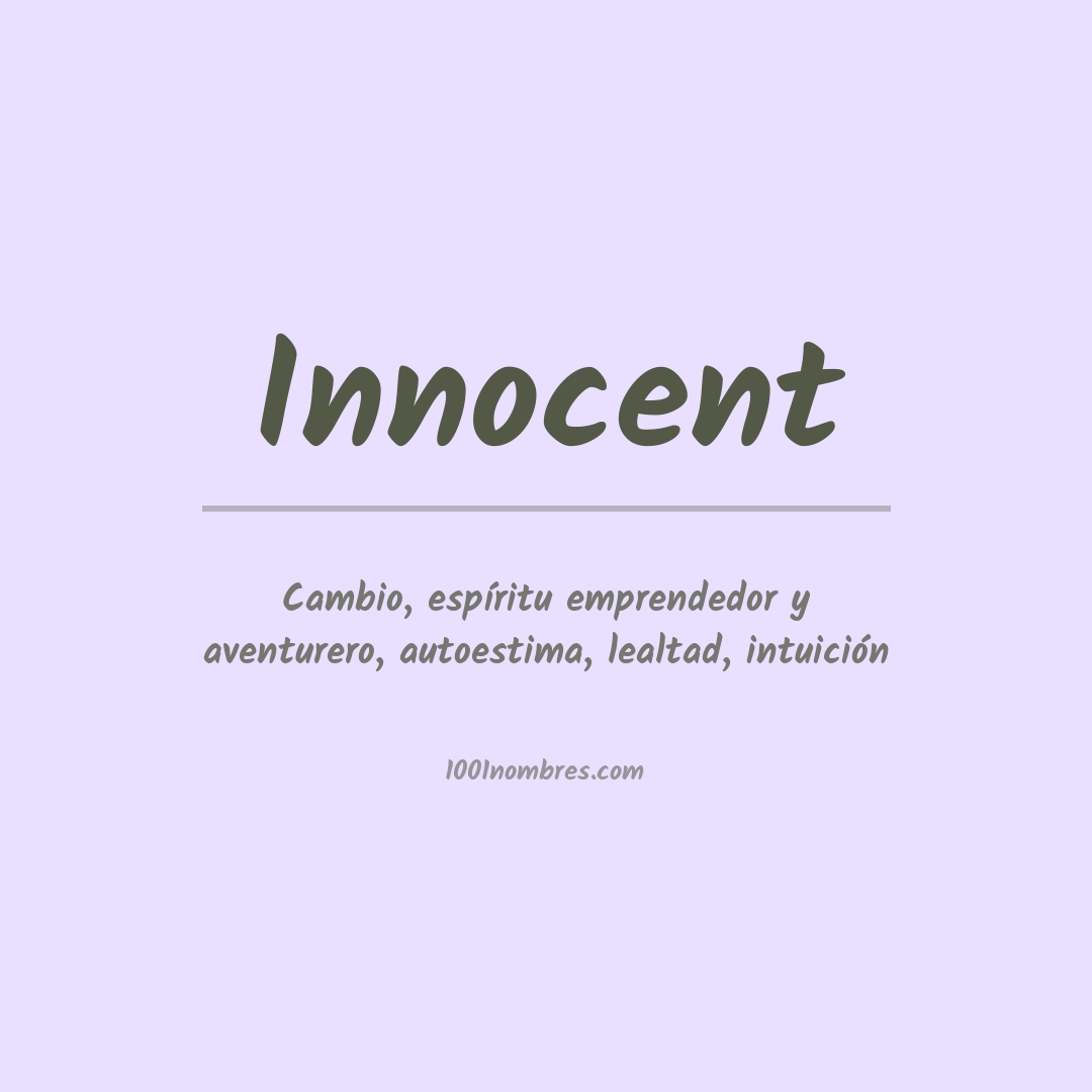 Significado del nombre Innocent