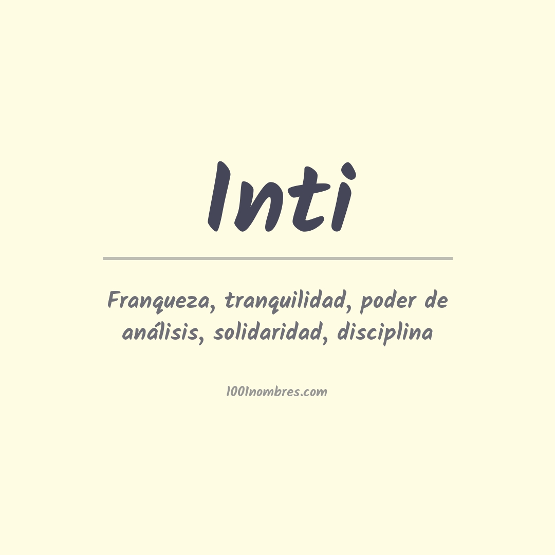 Significado del nombre Inti