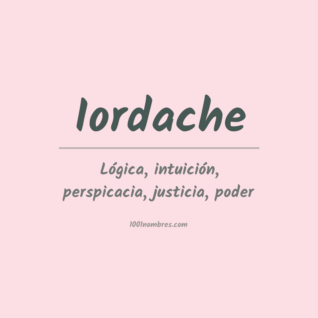 Significado del nombre Iordache