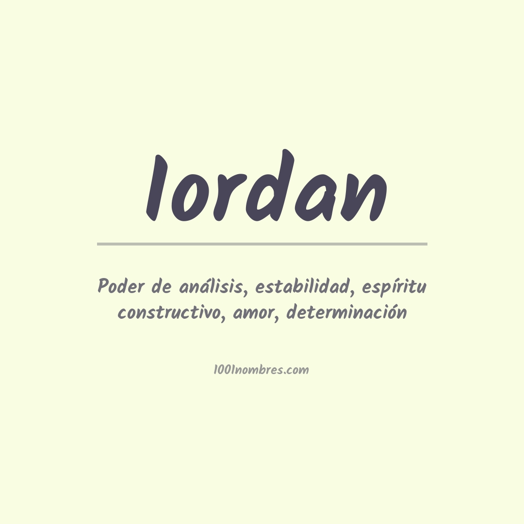 Significado del nombre Iordan