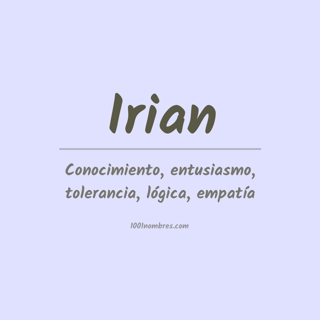 Significado del nombre Irian Significado del nombre Irian