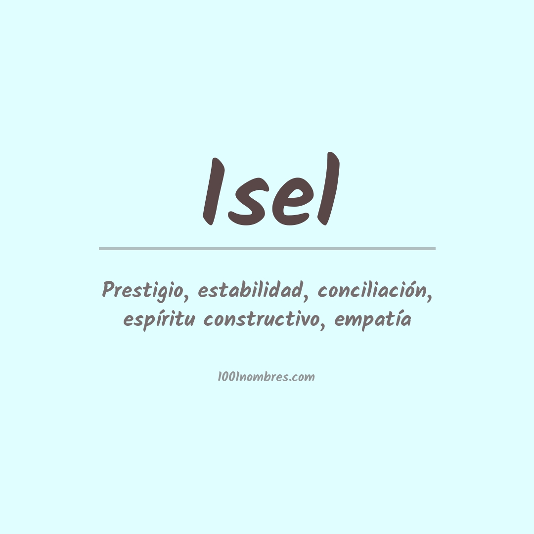 Significado del nombre Isel