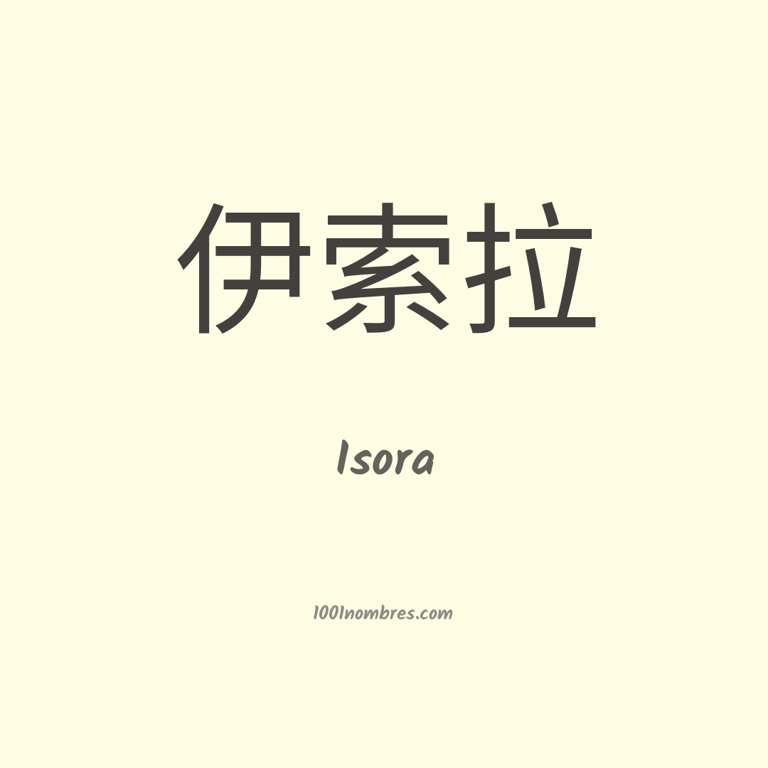 Isora en chino Isora en chino